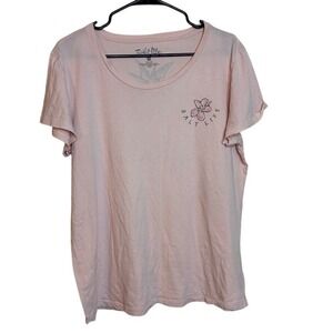 Salt Life Pink Tshirt Tagless Size L Pineapple 100% Cotton Tee Floral